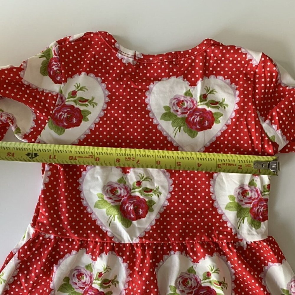 NEW Adorable Sweetness Girl Red Hearts Floral Dress 5T - Picture 12 of 13
